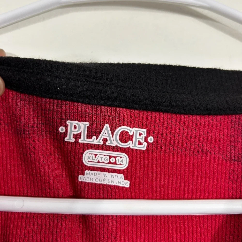 The Children's Place XL(14) Red Black Plaid Long‎ Sleeve Top Boys